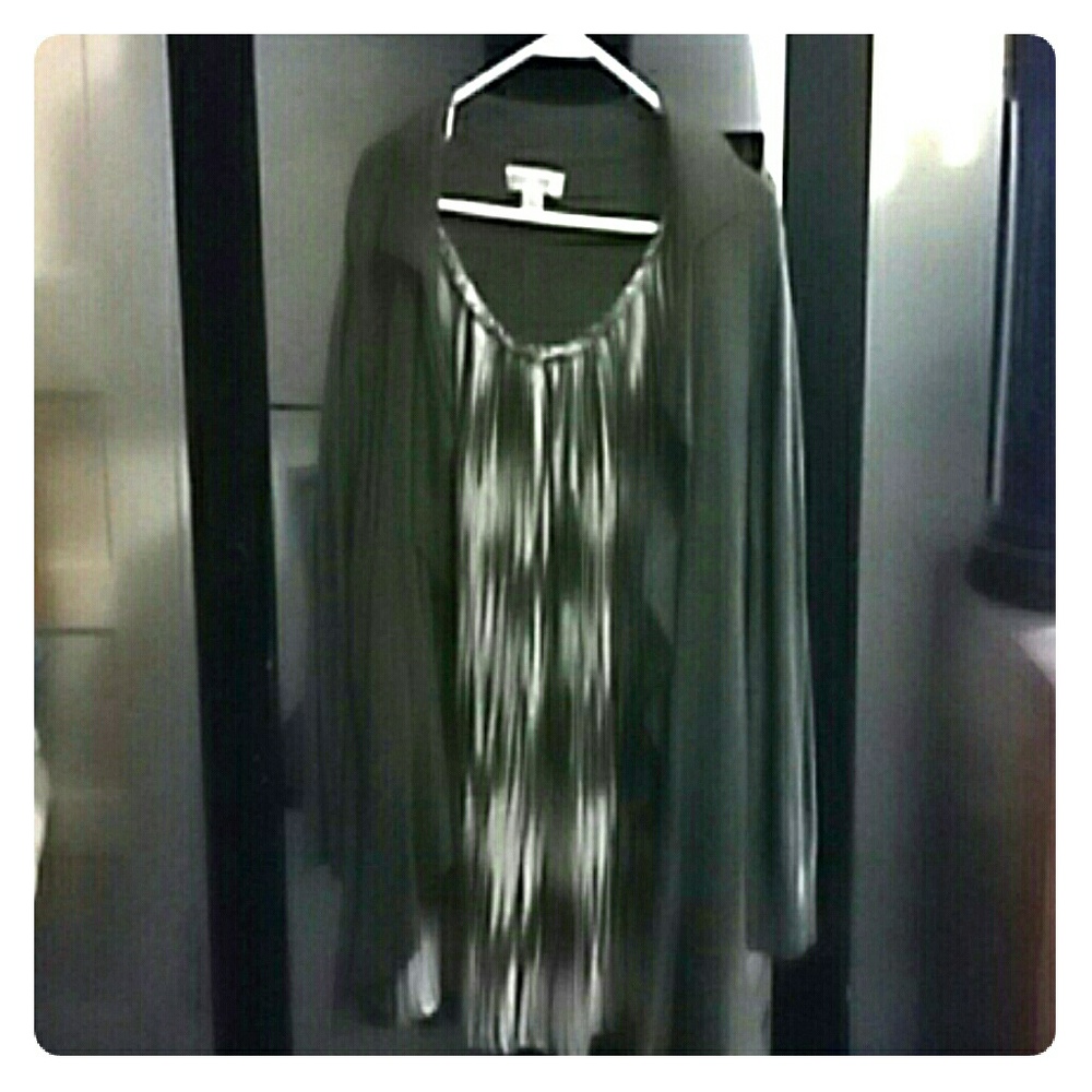 Blouse with attached jacket hunter green